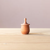 Grapat Wunschbox "Little Things" in orange, eine kleine Holzdose mit Deckel zum Kreiseln.