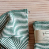 Gün-weiß gestreiftes Stricktuch von Solwang im 2er Pack.