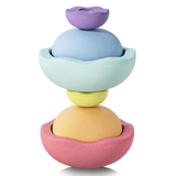 Stapelstein® Inside Regenbogen pastell Set zu einem Turm gebaut.