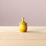 Grapat Wunschbox "Little Things" in gelb, eine kleine Holzdose mit Deckel zum Kreiseln.