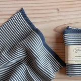 Blau-weiß gestreiftes Stricktuch von Solwang im 2er Pack.
