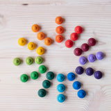 Grapat "Rainbow Flowers" Mandala regenbogenfarbene Blüten, 36-teiliges Set im Kreis farblich sortiert aufgelegt.